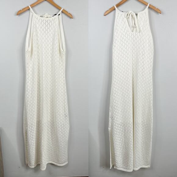 Boston Proper White Knit High Neck Maxi Dress - Picture 2 of 9